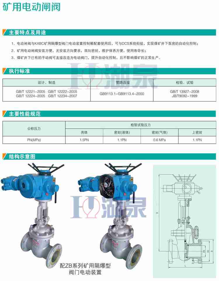 瓦斯防爆電動閘閥wsz941h